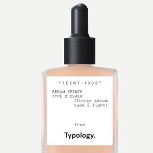 Typology tinted serum with vitamin c, squalane, and aloe Vera. Shade: light.
